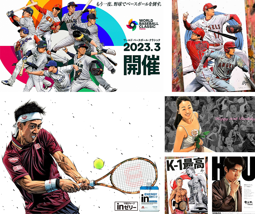 田村大氏によるスポーツ選手の絵